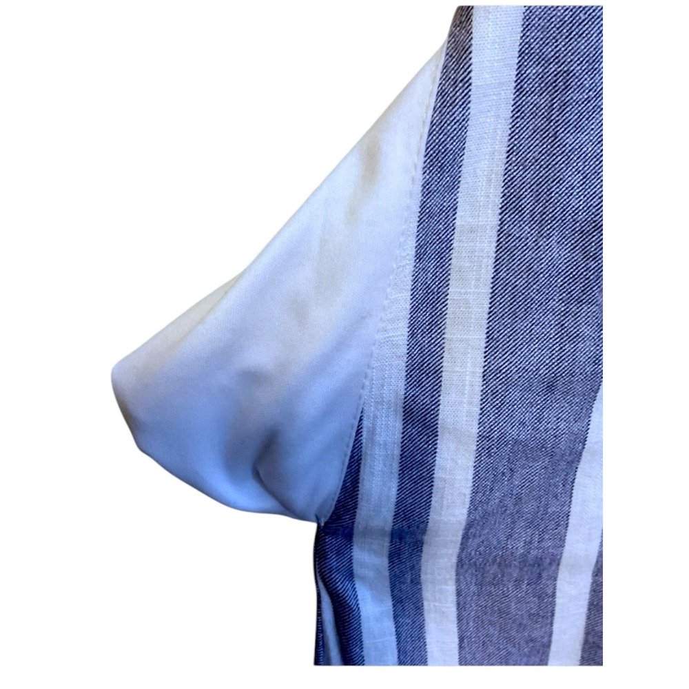 Everlily Women's Jumpsuit Size S White Blue Stripe Wide Leg Linen Blend Travel - Picture 6 of 10